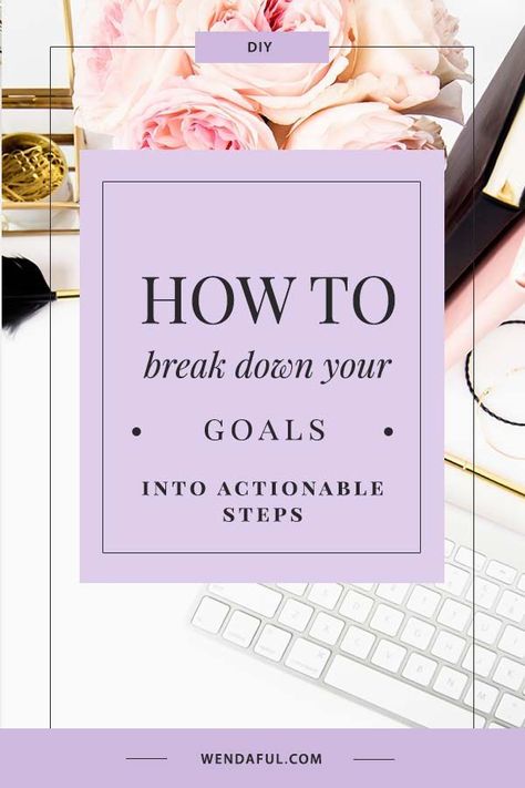 How to Break Down Your Goals into Actionable Steps // Wendaful -- #goalsetting #entrepreneur #stepstosucess Step Goals, How To Believe, Goal Setting Worksheet, Short Term Goals, John Maxwell, Life Quotes Love, Smart Goals, Planner Printables, Goal Planning