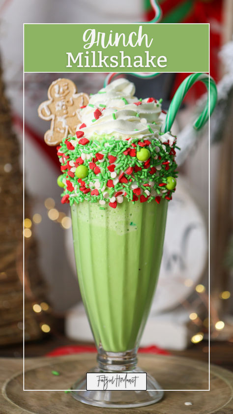 This is the perfect christmas treat and christmas dessert for anyone who loves the grinch who stole christmas. Christmas Milkshakes, Christmas Desserts Ideas, Grinch Recipes, The Grinch Who Stole Christmas, Grinch Who Stole Christmas, Milkshake Recipe, Celebrate Good Times, Milkshake Recipes, Tattoo Women