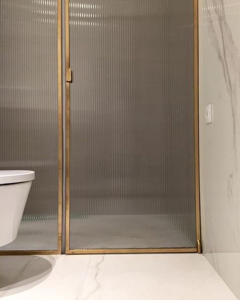 Fluted Shower Screen Door, Frosted Fluted Glass Door, Reeded Shower Glass Door, Antique Brass Shower Door, Brass Framed Shower Door, Fluted Glass Bathroom Door, Fluted Glass Shower Enclosure, Framed Glass Shower Doors, Brass Shower Doors