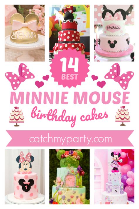 Look at the 14 Most Amazing Minnie Mouse Cakes! Mickey And Minnie Cake Together, Mini Mouse Cakes Ideas Girl Birthday, Minnie Bowtique Cake, Easy Minnie Mouse Cake, Twodles Birthday Cake, Minnie Cake Ideas, Minnie Mouse Birthday Cake Ideas, Pink Minnie Mouse Cake, Minnie Mouse Cake Ideas