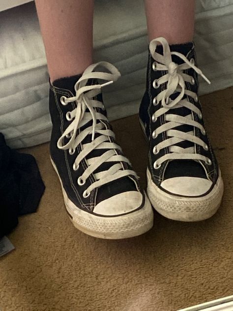 Shoes Old Shoes Aesthetic, Dirty Converse Aesthetic, Grunge Shoes Aesthetic, Black Converse Aesthetic, Converse Shoes Aesthetic, Dark Red Converse, Dirty Converse, Old Converse, Grunge Shoes