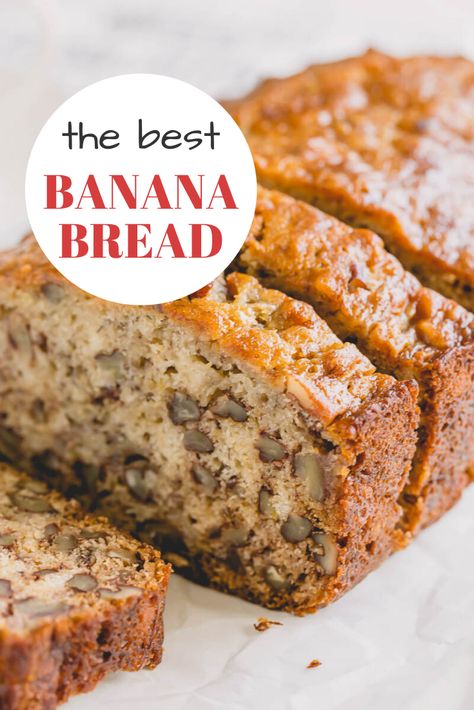 This banana bread recipe has been my go-to since 2013! And yes, I tried other recipes too, but I always come back to this one. I wouldn’t be lying if I said I make this quick bread recipe almost weekly and it never lasts more than 3 days! #bananabreadrecipeeasy #bananabreadrecipemoist #bananabreadrecipe Banana Bread Recipe Easy Moist, Best Banana Bread Recipe, Delicious Banana Bread Recipe, Banana Nut Bread Recipe, The Best Banana Bread, Nut Bread Recipe, Banana Bread Recipe Moist, Moist Banana Bread, Easy Banana Bread Recipe