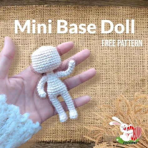 Pattern and design by @red.bunny.crochet🌷 When publishing your works, please indicate the designer of the pattern | Instagram Amigurumi Body Pattern Free, Crochet Doll Body Pattern Free, Amigurumi Base Doll, Crochet Mini Rabbit Free Pattern, Crochet Doll Base, Crochet Chibi Doll Base Free Pattern, Crochet Doll Base Pattern, Tiny Bunny Crochet Pattern Free, Doll Body Crochet Pattern Free