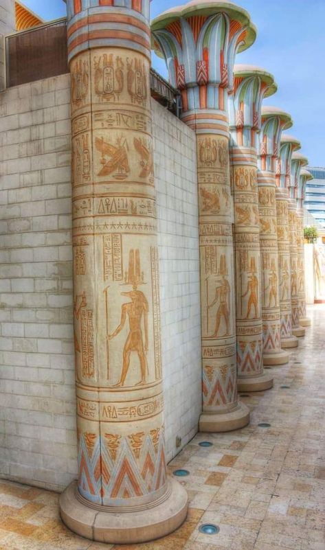 Egyptian Design Pattern, Ancient Egypt Architecture, Egypt Architecture, Egypt Crafts, Ancient Egyptian Architecture, Egyptian Architecture, Egyptian Temple, Egyptian Design, Interior Architecture Drawing