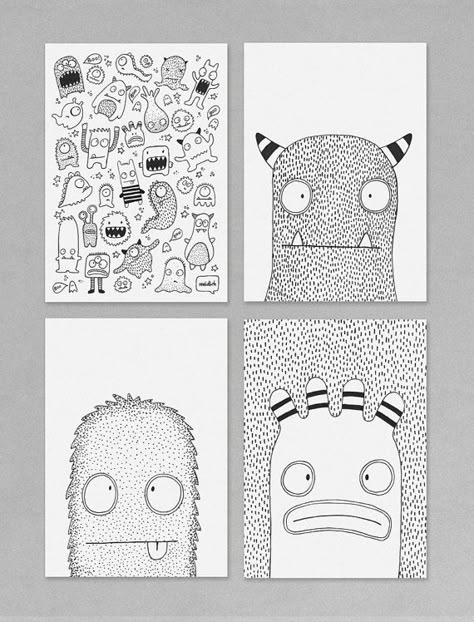 Monster Doodles, Doodle Monster, Arte Doodle, Doodle Characters, Painting Woman, Monster Drawing, Monster Illustration, Foto Tips, Original Art Painting