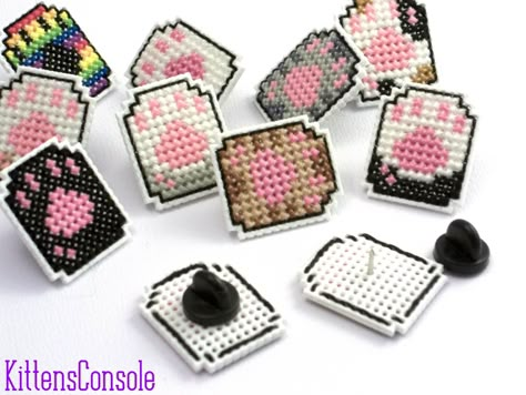 Small Plastic Canvas Patterns, Cross Stitch Pins, Mini Cat Cross Stitch Pattern, Cute Small Cat, Cute Cat Cross Stitch, Cute Cat Cross Stitch Pattern, Cat Paw Cross Stitch, Madison Indiana, Cross Stitch Patterns Cat Meme