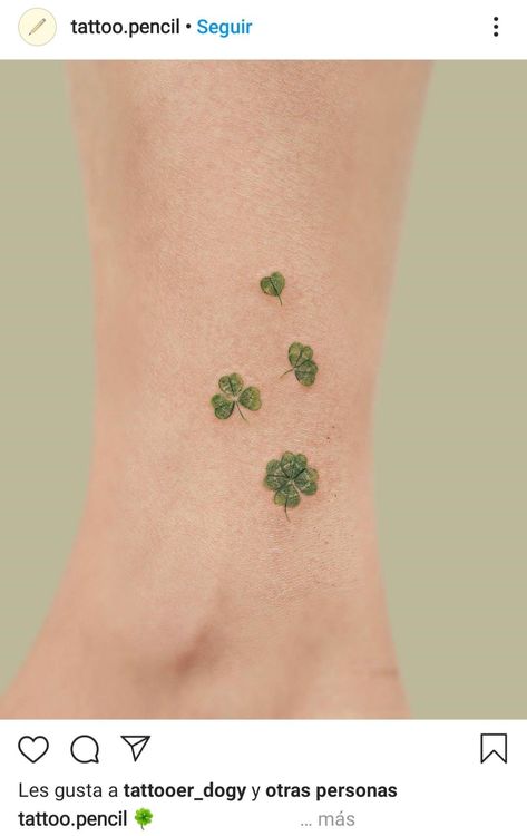 For Leaf Clover Tattoo, Tiny Irish Tattoos, Small Shamrock Tattoos For Women, Elegant Tattoos For Women Unique, Irish Flower Tattoo, Small Elegant Tattoos, Irish Tattoos For Women, Ireland Tattoo Ideas, Elegant Tattoos For Women