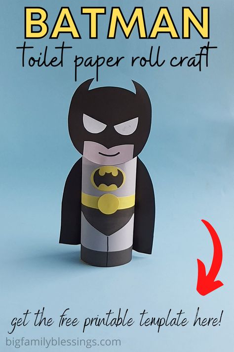 Toilet Paper Roll Bat, Batman Crafts, Halloween Crafts For Kids To Make, Toilet Paper Roll Craft, Roll Craft, Toilet Roll Craft, Superhero Crafts, Puppets For Kids, Spider Crafts