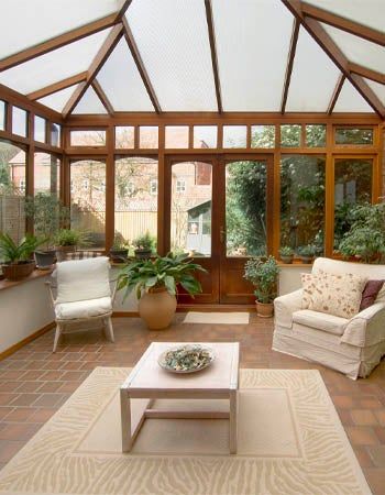 How Much Does a Sunroom Cost to Build? (2023) - Bob Vila 4 Seasons Porch, Indoor Food Garden, Porch To Sunroom, Sunroom Greenhouse, Sunroom Kits, Sunroom Conservatory, House Sunroom, Four Season Sunroom, Paint A Wall