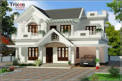 2000 Square Feet 3BHK Kerala Home Design - Home Pictures Single Floor House Plan, Barn Dominium, Kerala Home Design, Modern Home Designs, Kerala Home, Villa Home, Indian House, Indian House Plans, 2 Storey House Design