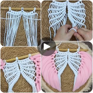 Angel Wing Tutorial, Wing Tutorial, Macrame Angel, Macrame Knots, Christmas Stuff, Angel Wings, Garden Art, Macrame, Amigurumi