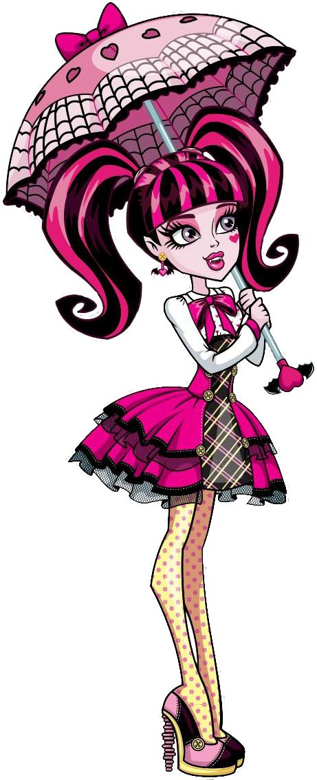 Monster High: Draculaura! Draculaura is the daughter of Dracula. Unlike most vampires, she is vegan and prefers not to drink blood. She is incredibly sweet and friendly, and always eager to make others happy. Her pet is a bat named Count Fabulous. Monster High Wiki, Monster High School, High Characters, Slumber Party Games, Arte Monster High, Monster High Pictures, Monster High Party, Moster High, Lagoona Blue