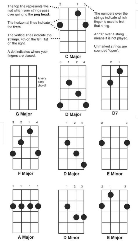 free printable banjo chord chart pdf jpg Banjo Tabs Easy, Moonlight Sonata Sheet Music, Learning Banjo, Mandolin Chords, Clawhammer Banjo, Banjo Chords, Banjo Tuning, Banjo Tabs, Banjo Lessons