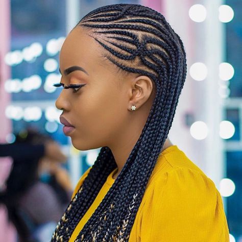 2021/2022 Unique and Simple Hairstyles for Ladies. - Ladeey Decent Hairstyle, Braiding Ideas, Carrot Hairstyles, Latest Hair Braids, Cornrows Natural Hair, Cornrows Styles, Braided Hairstyles For Black Women Cornrows, African Hair Braiding Styles, Braided Cornrow Hairstyles