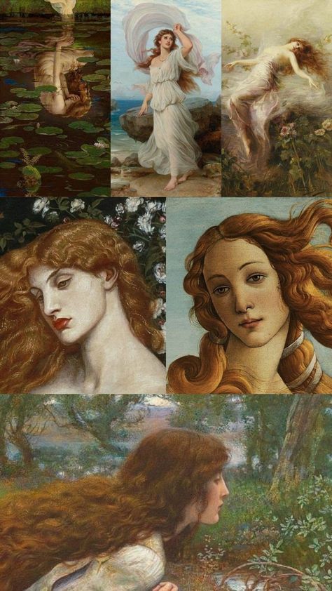 Roman Women Paintings, Venusian Aesthetic, Venus Roman Goddess, Roman Empire Aesthetic, Venusian Energy, Red Headed Woman, Aphrodite Painting, Lady Aphrodite, Paintings Of Women