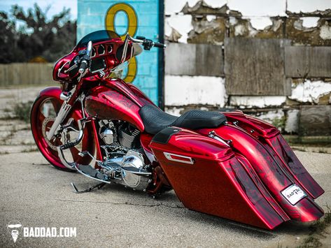 Baggers | :: John's 2014 Street Glide | Bad Dad | Custom Bagger Parts for Your Bagger Custom Bagger Parts, Street Glide Bagger, Custom Street Glide, Harley Bagger, Custom Bagger, Bagger Motorcycle, Harley Davidson Baggers, Custom Street Bikes, Custom Baggers