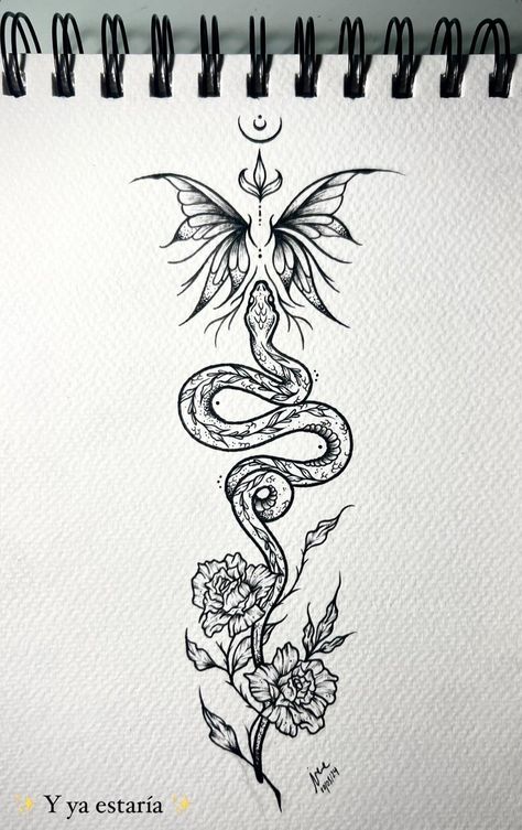 Back Tattoo Women Spine Stencil, Snake Spinal Tattoo Women, Bohemian Back Tattoo, Back Tattoos Drawings, Medusa Spine Tattoos For Women, Edgy Spine Tattoo, Moth Spine Tattoo, Earth Spine Tattoo, Waistline Tattoos Women