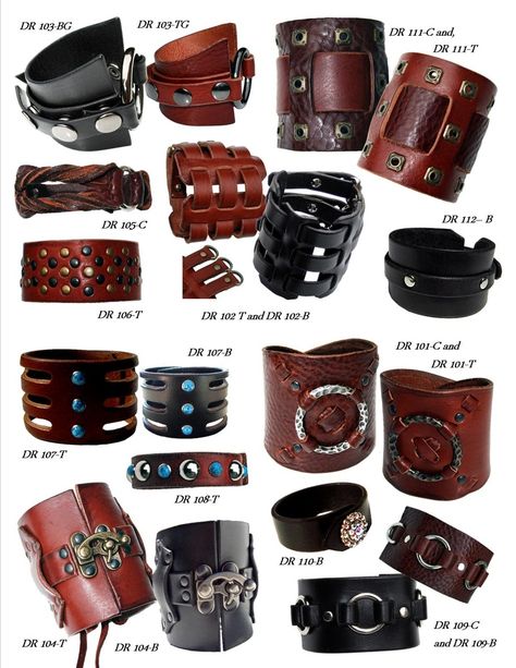 Women's and Men's Unisex Leather Cuffs Bracelets Men Leather Accessories, Leder Diy, Cuffs Bracelets, Leather Clothing, Leather Jewellery, Leather Art, Leather Bracelets, Leather Cuffs Bracelet, Leather Projects