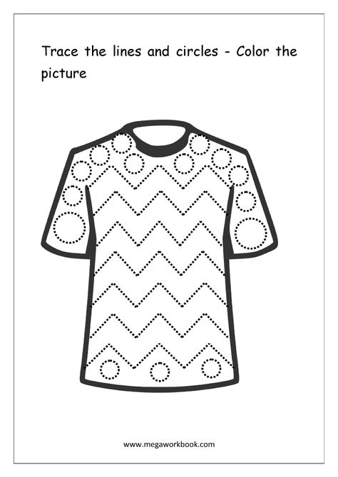 Free Printable Pre-Writing Tracing Worksheets For Preschoolers - Line Tracing - Curve Tracing - Pre-writing skills - Sleeping Lines, Standing/Vertical Lines, Slanting Lines, Curved Lines - MegaWorkbook Standing Line, Preschool Prewriting, Clothes Worksheet, Worksheet For Preschool, Line Tracing, Prewriting Skills, Free Printable Numbers, Alphabet Worksheets Kindergarten, Pattern Worksheet