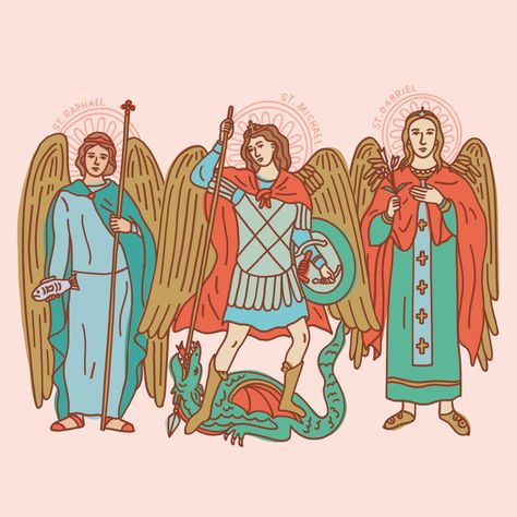 Happy Feast of Michaelmas!​​​​​​​​ ​​​​​​​​ Today we celebrate the three archangels – Michael, Gabriel, and Raphael. The archangels remind us of the presence of God in our lives, and his constant love and desire for us. Angels serve as messengers and guides to us, helping us on our journey to sainthood. ​​​​​​​​ ​​​​​​​​ Here are a few easy ways to celebrate the Feast of Michaelmas:​​​​​​​​ ​​​​​​​​ ▪ Print out our free Michaelmas coloring page for your saints in training to enjoy!​​​​​​​​ ▪ ... Three Archangels, Michael Gabriel, St Gabriel, The Archangels, Happy Feast, The Presence Of God, Presence Of God, St Raphael, Religious Images