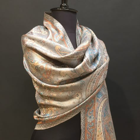 Handmade Pure SILK Scarf high quality Handwoven gray pattern pure silk shawl Pattern Scarf Silk, Lace Tattoo, Pakistani Fancy Dresses, Pure Silk Scarf, Scarf Handmade, Pakistani Dress, Simple Pakistani Dresses, Handmade Scarves, Hijabi Outfits