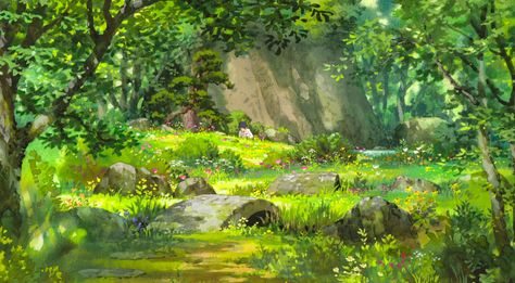 Studio Ghibli Studio Ghibli Forest Wallpaper Desktop, Secret World Of Arrietty, Studio Ghibli Background, Drawing Eyes, Ghibli Artwork, Scenery Background, Studio Ghibli Art, Ghibli Art, Arte Sketchbook