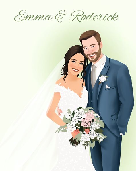 Custom Couple Portrait, Custom Cartoon Family Portrait, Personalized Illustration Portrait, Custom Wedding Portrait, Bride and Groom gifts Hello to everyone With our love, care and attention, we make special cartoons only for you and your loved ones. * No physical products will be sent.  Pictures will be sent to you via Etsy Messages and E-mail.  We will depict the photos you sent in the design you choose. If you have a personal request, please let us know via Etsy messages.  You have unlimited Bridal Artwork, Cartoon Family Portrait, Wedding Decor Modern, Bride Fashion Illustration, Wedding Illustrations, Cartoon Family, Wedding Welcome Board, Minimalist Wedding Decor, Groom Gifts