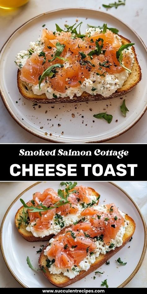 Enjoy a light and satisfying meal with this Delicious Smoked Salmon Cottage Cheese Toast! Topped with creamy cottage cheese, smoked salmon, and fresh herbs, it's a nutritious option for breakfast or brunch that’s bursting with flavor. Salmon Cottage Cheese, Smoky Salmon, Cottage Cheese Toast, Salmon Toast, Smoked Salmon Breakfast, Perfect Roast Turkey, Cheese Toast Recipe, Salmon Breakfast, Lemon Pickle