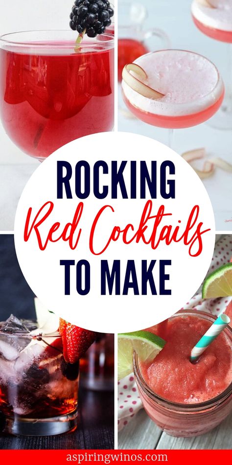 Rocking Red Cocktail Recipes | Cocktails for a Red Wedding | Cocktails for a Bridal Shower | Cocktails for a Party | Themed Cocktails | Red Cocktails Recipes | The Best Red Cocktails | #wedding #cocktails #redcocktails #shower #party via @aspiringwinos Red Signature Drinks, Easy Red Cocktails, Bridal Shower Red Theme, Red Cocktails Recipes, Red Cocktail Drinks, Red Alcoholic Drinks, Cocktails For A Party, Raspberry Martini Recipe, Bridal Shower Cocktails