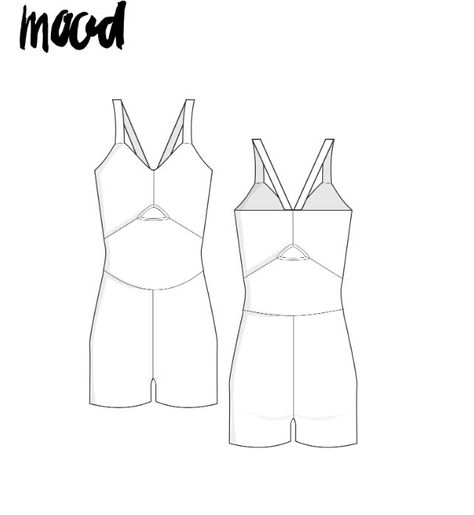 The Camden Onesie - Free Athleisure Sewing Pattern - Mood Sewciety Bodysuit Sewing Pattern Free, Mood Free Sewing Patterns, Athleisure Patterns, Romper Pattern Free, Sports Wear Fashion Illustration, Sewing Activewear, Activewear Pattern, Onesie Pattern, Light Workout