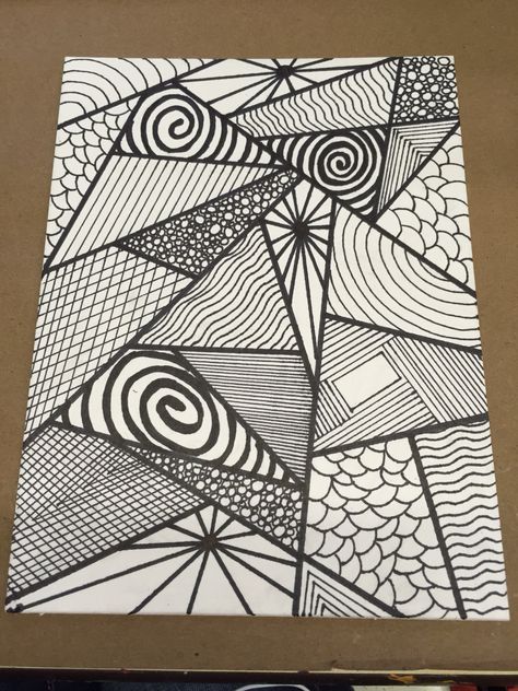 Large Doodle Art, Simple Sharpie Doodles, Drawing With Sharpie Ideas, Random Lines Art, Big Doodle Art, Random Patterns Drawing Easy, Cool Designs To Draw Pattern Doodles, Sharpie Doodles Easy, Black Sharpie Art