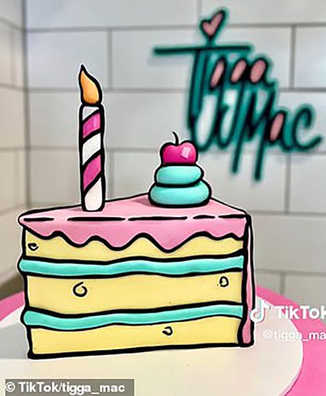 10 cartoon cake ideas with comic book cake trend | Chica and Jo 2d Birthday Cake Design, 2d Cakes Design, Comic Cake Ideas, Pastel Comic, Tigga Mac, 2d Cake, Comic Cake, Tårta Design, Cartoon Birthday Cake