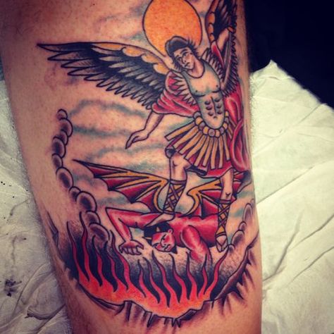 Reference Material for icarus tattoo American Traditional Angel, St Michael Statue, Saint Michael Statue, St Michael Tattoo, Icarus Tattoo, Traditional Tattoo Drawings, Tattoos And Meanings, Traditional Tattoo Old School, Eternity Symbol