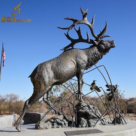 Elk Sculpture, Garden Statues For Sale, Reindeer Sculpture, Reindeer Statue, Deer Sculpture, Deer Statues, Statues For Sale, Sculpture Garden, Sculpture Metal