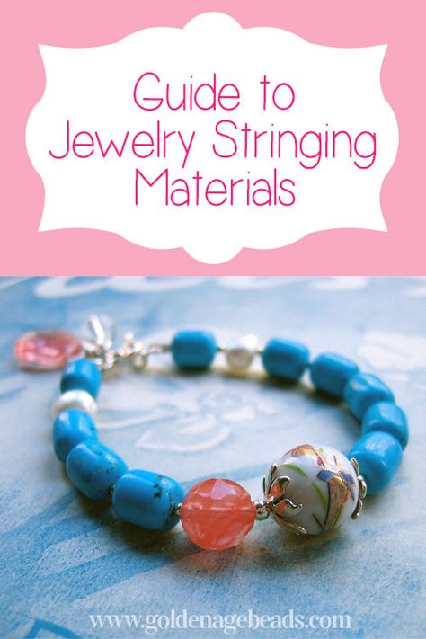 There are many different types of jewelry stringing materials available and it can be confusing to know which one to choose for your project. In this post, we explain more about the most common stringing materials that you’ll find and what they are best used for. Jewelry Findings Guide, Jewelry Guide, Making Jewelry For Beginners, Types Of Jewelry, Beads Craft Jewelry, Beads Craft, Silver Diamond Necklace, Black Gold Jewelry, Fine Silver Jewelry