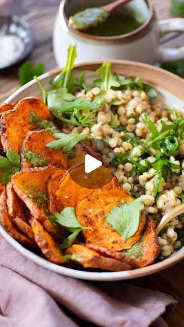 Sweet Potato Couscous, Sweet Potato Recipes Roasted, Pearl Couscous, Healthy Comfort, Vegan Sweet Potato, Savory Vegan, Healthy Comfort Food, Potatoes Recipe, Sweet Potato Recipes