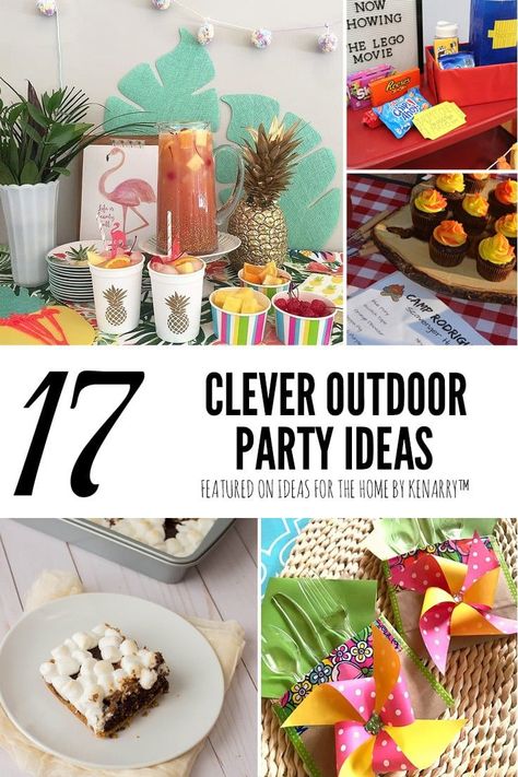 Outdoor Themed Party Ideas, Bbq Party Theme Ideas, Backyard Party Themes For Adults, Summer Theme Party Food, Outdoor Party Themes For Adults, Summer 40th Birthday Party Ideas, Fun Summer Party Themes, Summer Birthday Themes For Women, Party Themes For Adults Summer