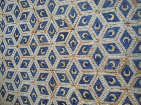 Crescent moon tiles from the Duomo in Siena, Italy -thanks D. Man Made Textures, Moon Tile, Fancy Tile, Tiles Moroccan, Victorian Interior Design, Home Floors, Pattern Tiles, Victorian Interior, Complex Patterns