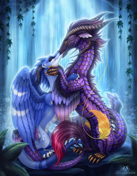 Dragon Kiss, Feathered Dragon, Wings Of Fire Dragons, Fairy Dragon, Paint Tool Sai, Fantasy Beasts, Dragon Pictures, Dragon Wings, Dragon Artwork