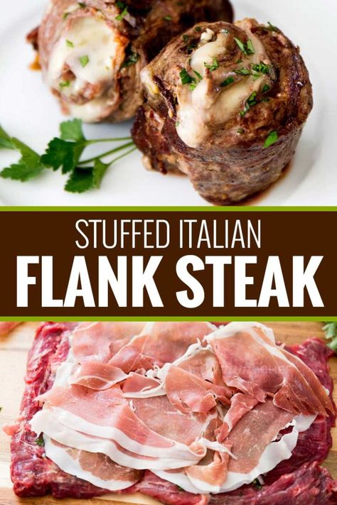 Flank Steak With Mushrooms, Steak Rolls Stuffed, Fajitas Oven, Flank Steak Rolls, Rolled Roast Beef, Italian Steak, Stuffed Flank Steak, Steak Pinwheels, Flank Steak Fajitas