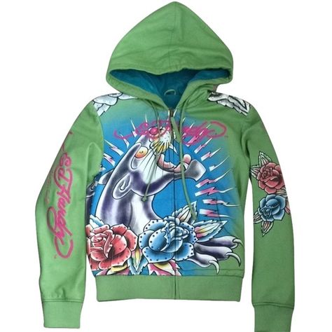 Pre-owned Ed Hardy Rn 126553 Green Jacket ($160) ❤ liked on Polyvore featuring outerwear, jackets, green, stitch jacket, ed hardy, blue jackets, ed hardy jackets and embroidered jacket 2000s Fashion Outfits, Swaggy Outfits, Embroidered Jacket, Shopping Spree, Ed Hardy, 2000s Fashion, Mode Vintage, Looks Style, Dream Clothes