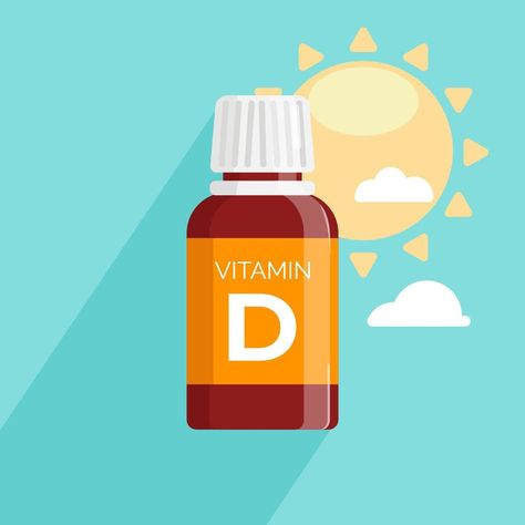 Bottle of vitamin D. Capsule, drops and Pills for nutrition. Medicine Bottle Icon. Sunny vitamins for the Health of the body. Flat vector illustration. Bottle Icon, Medicine Bottle, Flat Vector Illustration, Medicine Bottles, Flat Vector, Cityscape Photos, Logo Banners, Heart With Arrow, Vitamin D