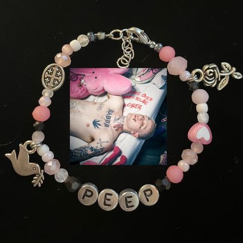 Lil Peep And Lil Tracy Bracelets, Lil Peep Bracelet, Lil Peep Merch, Cute Rappers, Beaded Bracelets Diy, Bday Party, Diy Bracelets, The Pink, Rappers