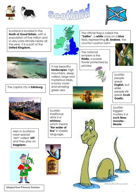 Burns Day, Around The World Activities, Kids Christmas Activities, English Culture, Scotland Outlander, The Loch Ness Monster, Geography For Kids, Comprehension Exercises, World Thinking Day