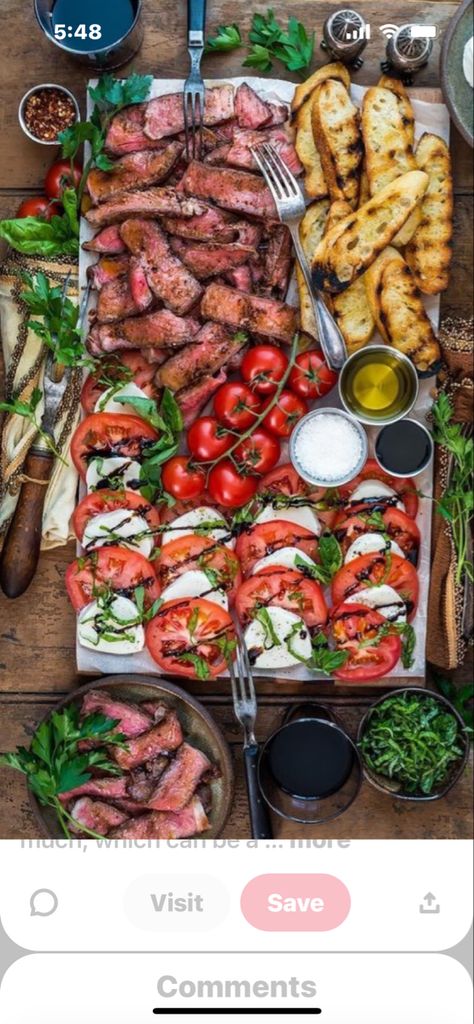 Tasty Healthy Recipes, Antipasto Salad Recipe, Steak Side Dishes, Antipasto Salad, Charcuterie Inspiration, Steak Salad, Tasty Healthy, Steak Dinner, Food Platters