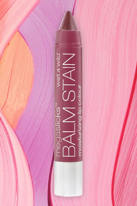 This mistake-proof pencil moisturizes lips with acai and palm oils, all while leaving behind a long-wearing flush of color. The easy-to-use twist-up formula means no messy spills either. MegaSlicks Balm Stain, WET N WILD, $2.99 Best Drugstore Products, Best Lip Stain, Best Organic Makeup, Drugstore Lips, Natural Makeup Tips, Drugstore Products, Best Natural Makeup, Cheap Beauty Products, Cheap Makeup