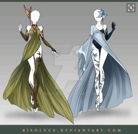 Goddess of the Sea and Goddess of the Earth Outfit Auction, Adoptable Outfit, Highest Bidder, Hiro Mashima, Drawing Anime Clothes, Deviant Art, Dress Drawing, Anime Dress, Clothes Outfits