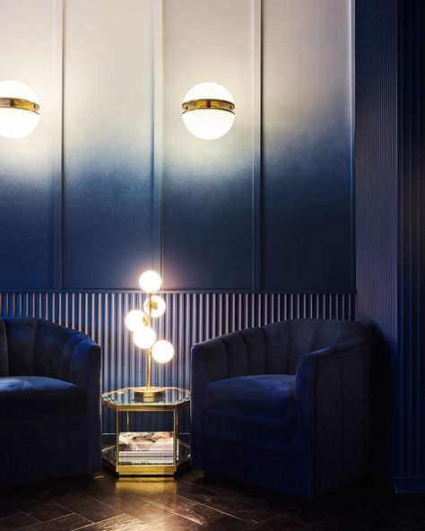 Greg Natale on Instagram: “FRESH FADE | Our Le Plonc project in Melbourne, Australia, is a bluesy wine bar and restaurant in more ways than one! Visit GregNatale.com…” Blue Sofa Living, Luxe Furniture, Interior Design Per La Casa, Vogue Living, Design Del Prodotto, Decoration Inspiration, Blue Interior, Bar Lounge, Restaurant Interior