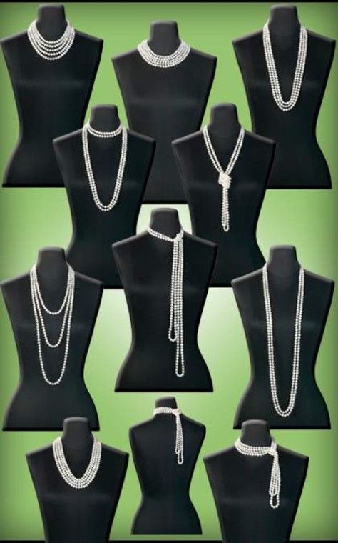 ways to wear 100 inch endless pearls | 100 inch Pearls - how to wear Gatsby Party Outfit, Gatsby Girl, Style Année 20, Look Retro, Gatsby Style, Gatsby Party, Gatsby Wedding, 20s Fashion, Premier Designs Jewelry