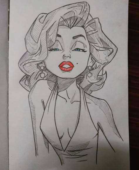 Marilyn Monroe Sketch, Marilyn Monroe Drawing, Easy Graffiti Drawings, Cartoon Style Drawing, Chicano Drawings, Want To Draw, My Diary, Graffiti Style Art, Sketchbook Drawings